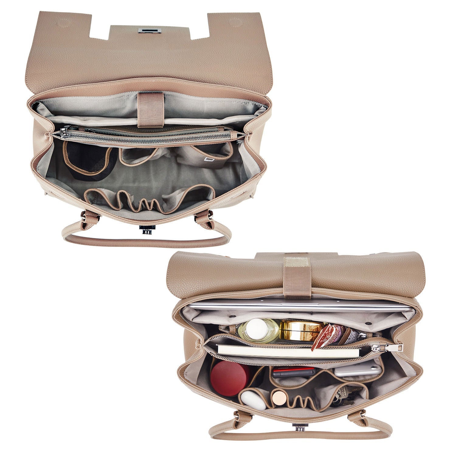 New Work Bag Jolene Nude modern work bag sustainable tote bag with laptop compartment for women in business