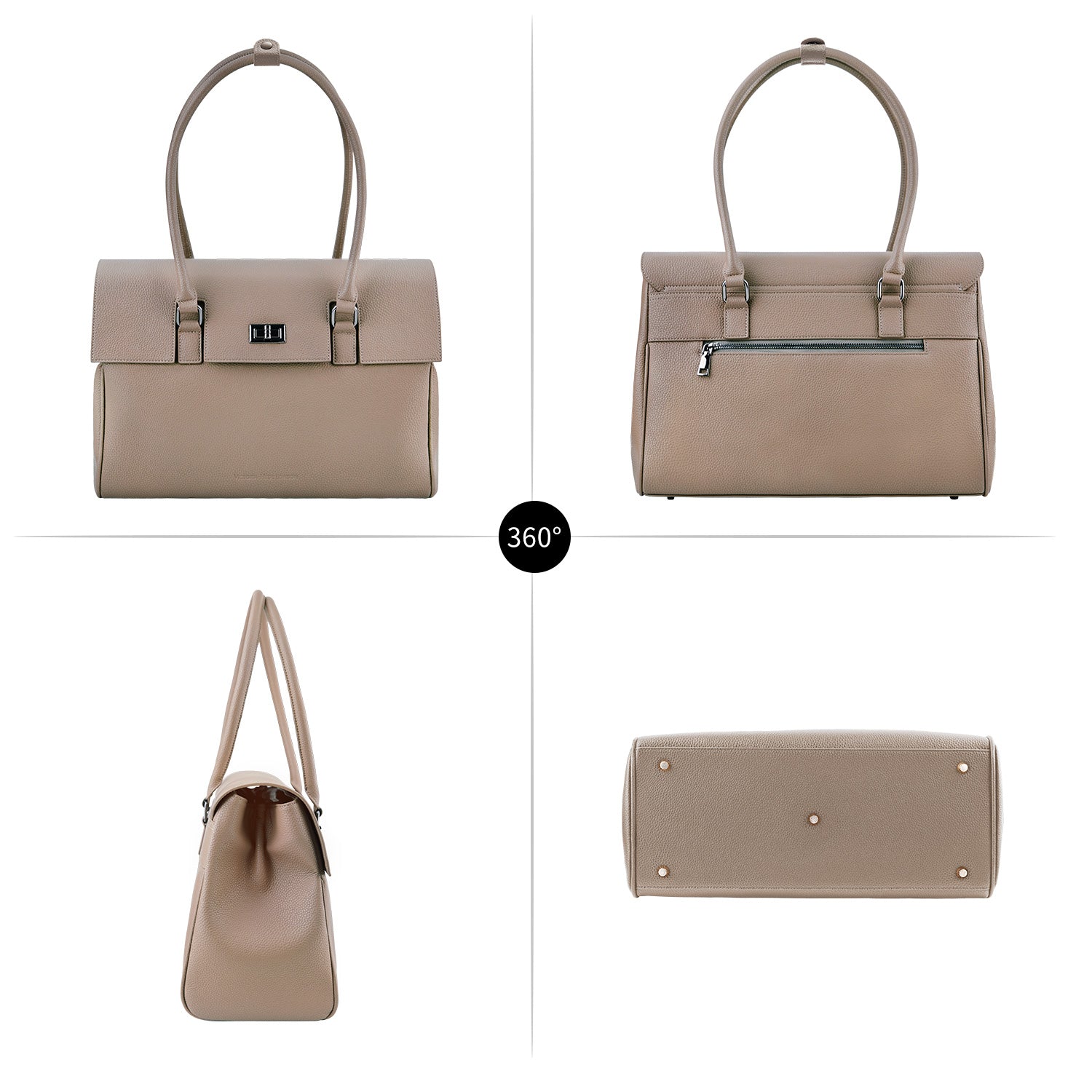 New Work Bag Jolene Nude modern work bag sustainable tote bag with laptop compartment for women in business