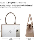 New Work Bag Jolene Nude modern work bag sustainable tote bag with laptop compartment for women in business